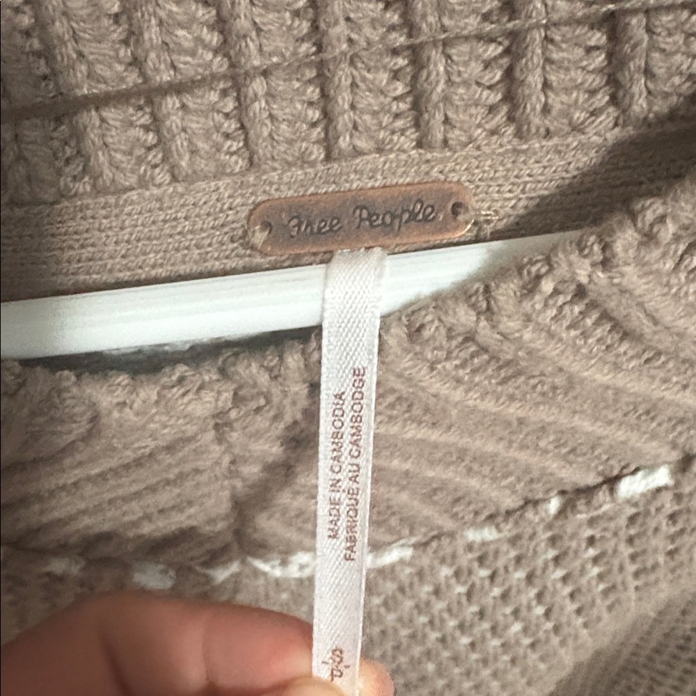 Oversized Free People brown and white sweater - Picture 2 of 2